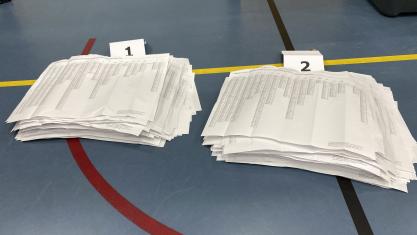 stembiljetten gesorteerd